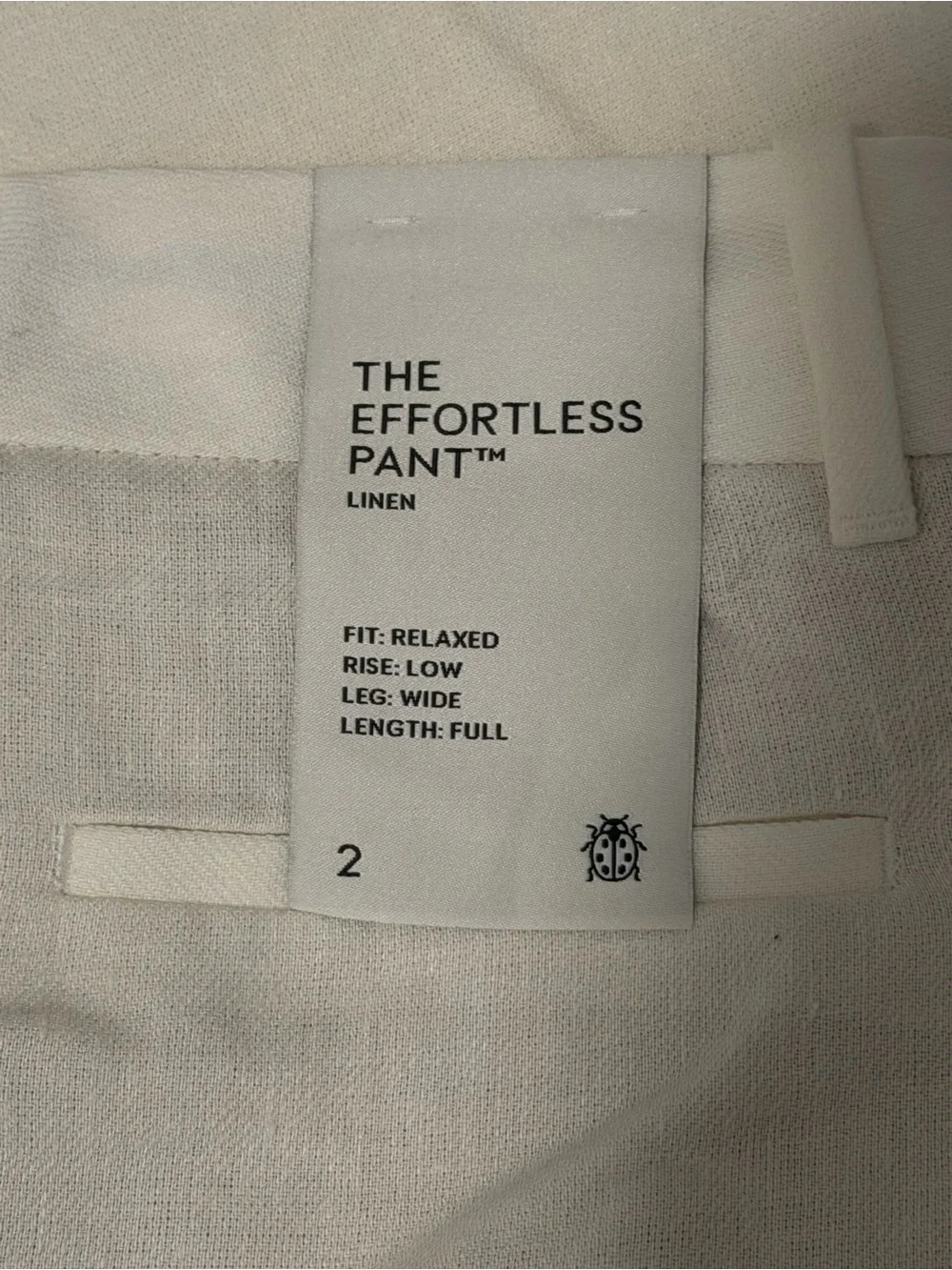 NWT Aritzia Effortless Linen Lo-Rise Pant Sz 2
